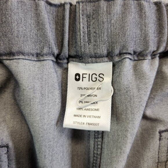 Figs Scrub Pants Mens Large Tall LT Gray Pisco Straight Leg Structured Fit - Picture 11 of 15